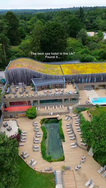 A high-quality promotional video showcasing the South Lodge Hotel & Spa in Sussex. The reel features sweeping drone shots of the grounds, the natural swimming pond, the indoor pool, the spa facilities, the hotel room, and a glimpse of the dining experience.