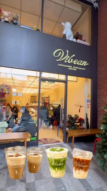 A short, music-led tour of Vibean, a Vietnamese specialty coffee shop. The video highlights the interior decor, the coffee machine, the menu, and the signature iced coffee drinks.