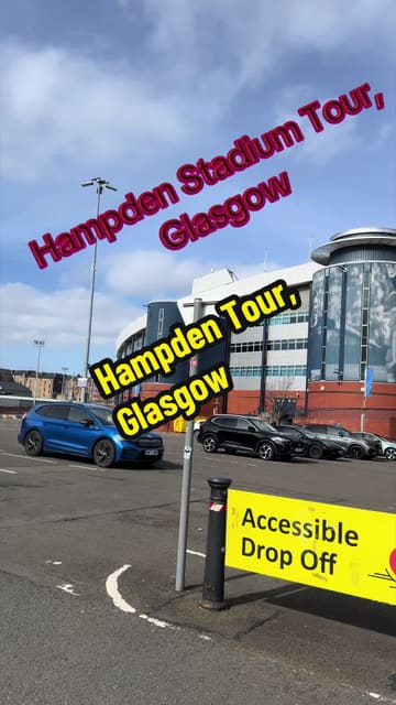 A vlog-style tour of Hampden Park stadium in Glasgow, covering the cafe, dressing rooms, tunnel, pitch, and the Scottish Football Museum.