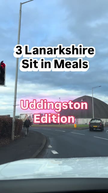 A listicle-style video showcasing three different dining venues in Uddingston, Lanarkshire: Boh Cucina, Tannochside Welfare, and Tinto Tapas. The video features voiceover commentary, text overlays, and shots of various dishes including pizza, pasta, tapas, and pub classics.
