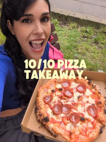 A short, punchy video featuring a wood-fired pizza truck called Doughman's Land located in Kelvingrove Square, Glasgow. The video highlights the menu, the cooking process, and the final product, encouraging viewers to visit for a casual takeaway meal.