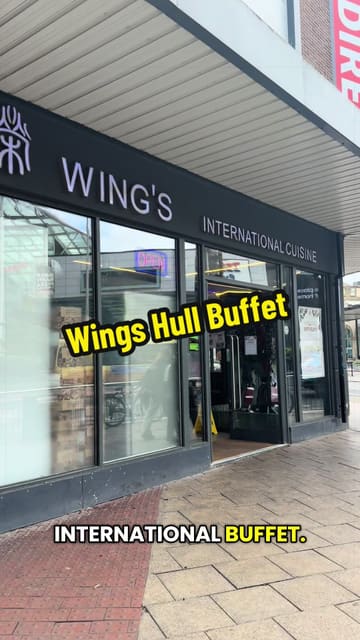A vlog-style tour of Wings International Cuisine in Hull, highlighting the buffet layout, decor, and various food options available for lunch and dinner.
