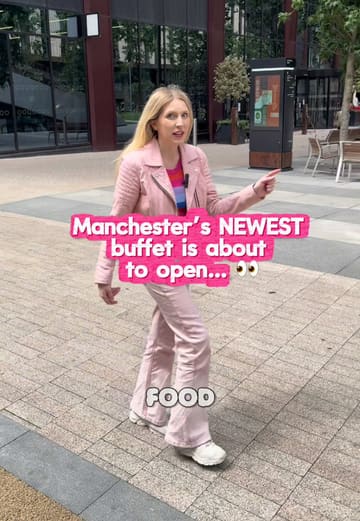 A high-energy promotional video for Hello Oriental's new Sunday all-you-can-eat buffet in Manchester. The creator walks viewers through the venue, highlights the variety of food available, and details the pricing, student discounts, and a specific Father's Day promotion.