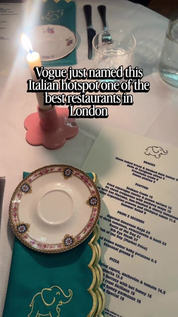 A short, engaging review of a London Italian restaurant called Elephant, highlighting its atmosphere, food, and drink deals.