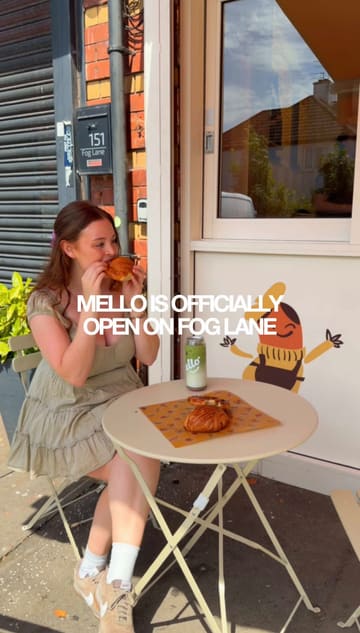 A promotional video for Mello, a new cafe in Didsbury, showcasing their gelato, French toast, specialty drinks, and the venue's opening event details.
