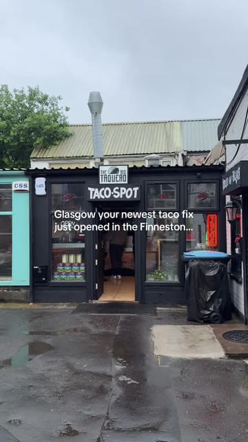 A short, engaging review of the new Big Taquero location in Finneston, Glasgow. The video features the creator trying the cod tacos, highlighting their crispy texture and flavour, while providing practical information about the venue's location and opening hours.