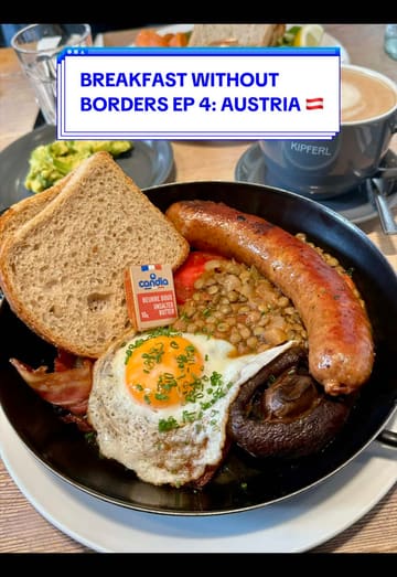 The creator visits Kipferl, an Austrian restaurant in Angel, London, to review their 'Full Austrian Breakfast'. The video features a tour of the venue, a look at the menu, and a detailed taste test of the breakfast, which replaces traditional baked beans with stewed lentils and offers a choice of sausage, including a cheese-infused käsekrainer.