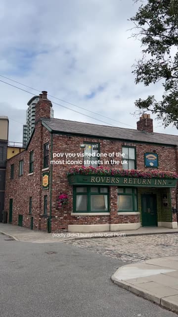 A short, energetic tour of the Coronation Street Experience at ITV Studios in Manchester, showcasing the iconic cobbled street and various set locations.