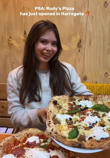A short, energetic promotional video for the opening of Rudy's Pizza in Harrogate, featuring close-ups of their Neapolitan-style pizzas, cocktails, and the restaurant's interior.