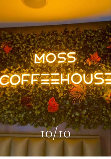 A short montage showcasing a brunch visit to Moss Coffeehouse, highlighting the interior, the desi fusion breakfast dishes, and the exterior of the venue.