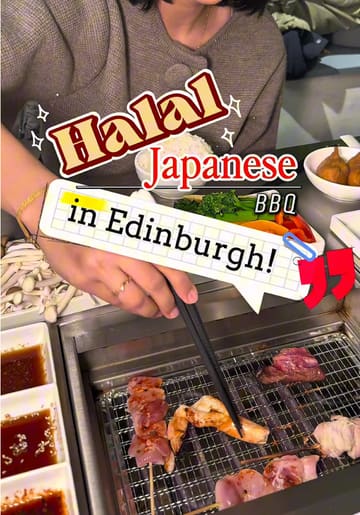 A creator visits Yakiniku in Edinburgh to showcase their Halal Japanese BBQ offering. The video highlights the restaurant's commitment to cross-contamination prevention by using separate disposable grills for Halal meats, while also showing the cooking process and the variety of food available.