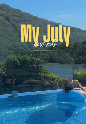 A monthly recap video featuring various hospitality venues and experiences in Scotland, including a retreat, a coffee shop, a private chef dinner, a beauty event, and a concert.