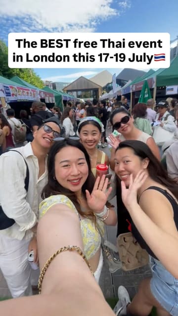 A fast-paced, engaging vlog showcasing the Thailand Showcase event in London, highlighting authentic Thai street food, cultural performances, shopping, and the scenic location near Tower Bridge.