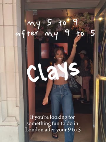 A creator visits Clays, an immersive target arcade bar in London, highlighting the gaming experience, the leaderboard, and the food menu, specifically burgers and chicken.