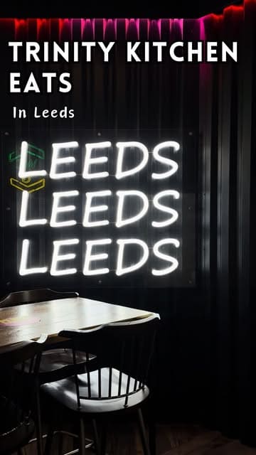 A short video showcasing the rotating street food vendors at Trinity Kitchen in Leeds, featuring specific dishes from 'Taste of Sri Lanka' and 'Chicken Bandits'.