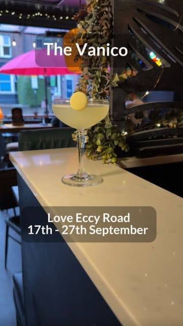 A promotional video for a cocktail called the 'Vanico' at The Local on Ecclesall Road, highlighting a special offer for 'Love Eccy Road' pass holders.