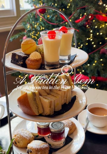 A short, polished montage showcasing the interior and afternoon tea service at Three Church Road. The video highlights the elegant decor, including a fireplace and Christmas tree, and presents the tea menu and tiered food stand.
