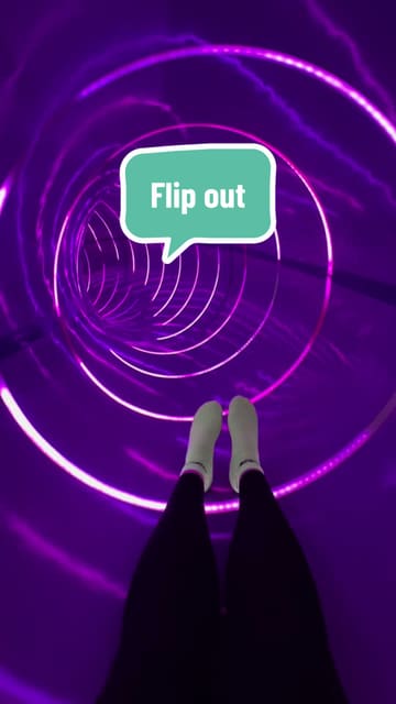 A fast-paced, POV-style video showcasing the various attractions at Flip Out in Leeds, including slides, trampolines, a ball pit, and a climbing wall. The video captures the fun, active atmosphere of the venue.