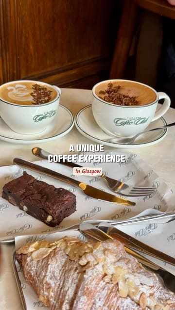 A short, visually appealing reel showcasing Paragon Coffee Club in Glasgow. The video highlights the venue's unique dual-purpose concept as both a specialty coffee shop and a barbershop, while also featuring close-ups of their coffee and pastry offerings.