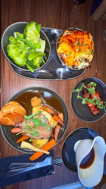 A creator visits The Masons Arms in Ackworth, showcasing their Sunday roast, soup, dessert, and dog-friendly menu.