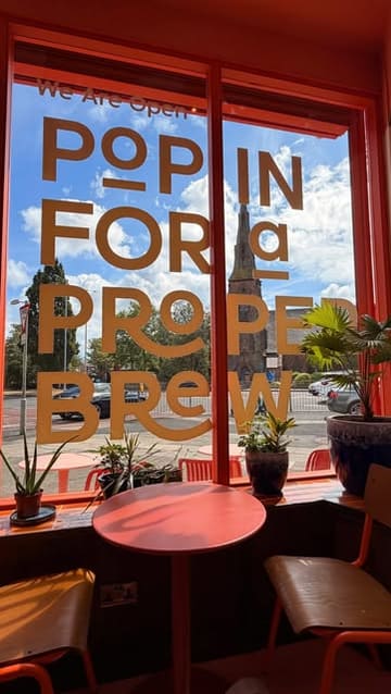 A short promotional video for a coffee shop called Dock & Brew in South Liverpool, showcasing the interior, menu, and coffee.