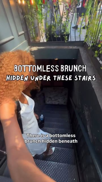 A first-person vlog showcasing a visit to Lucy Wong, an Asian fusion restaurant and cocktail bar in London. The video highlights the hidden entrance, the 1950s Hong Kong-inspired interior, the bottomless brunch food and drinks, and the overall atmosphere including a live DJ.
