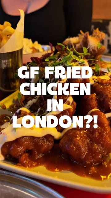 A creator visits El Pollote in London to review their gluten-free fried chicken and other menu items. The video features the creator talking about the safety and quality of the food, showing the menu, and providing close-up shots of the dishes.