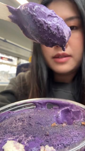 A creator visits the Kumoe matcha pop-up at St Enoch Centre in Glasgow, reviewing their matcha drinks and ube banana pudding.