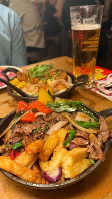 A short, punchy review of the 'Rush Hour' deal at Mans Market, featuring close-ups of various Chinese dishes including gyoza, satay chicken, and sweet and sour chicken, alongside the menu offer.