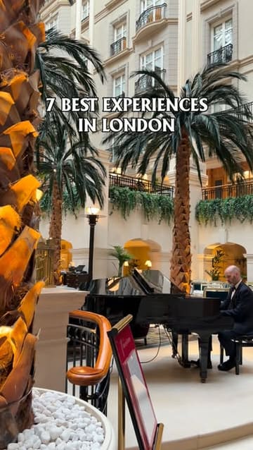 A listicle-style video showcasing seven different hospitality experiences in London, ranging from fine dining restaurants to a hands-on baking activity, designed to inspire viewers for their next outing.