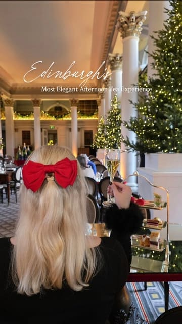 This reel showcases an afternoon tea experience at the Signet Library in Edinburgh. It features shots of the grand, historic interior, the table setting, and close-ups of the afternoon tea tiers, including pastries and scones. The creator is featured toasting with champagne, adding a personal touch to the elegant setting.