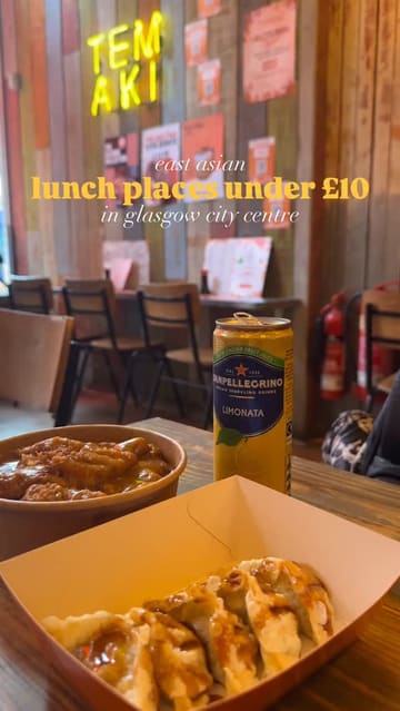 A quick-fire listicle video showcasing five different restaurants in Glasgow city centre that offer lunch deals for under £10. The video uses a series of clips featuring the food and venue names, accompanied by upbeat music and text overlays to guide the viewer.