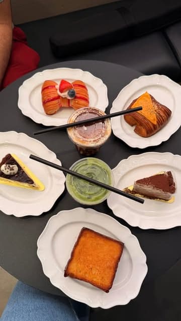 A short video showcasing various pastries, cheesecakes, and drinks at X2 Bakery and Pastry in Westfield Stratford City.