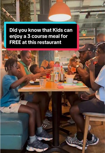 A family-focused promotional video for Pizza Express highlighting their 'Kids Eat Free' offer for under-12s and a teen meal deal, showcasing the dining experience and menu items.