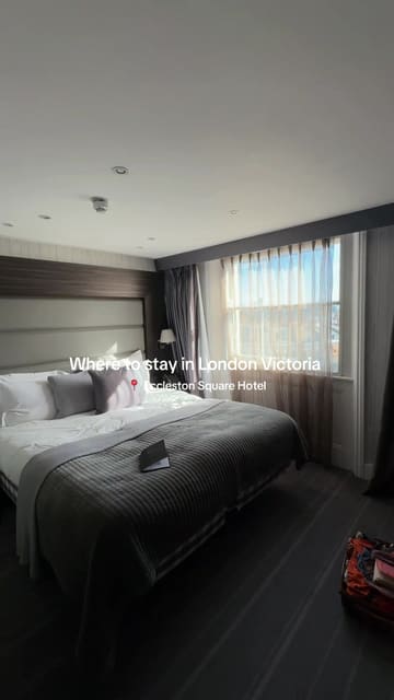 A short tour of a hotel room at the Eccleston Square Hotel in London, showcasing the bedroom, bathroom, and amenities.