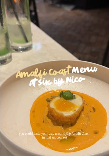 A detailed review of the Amalfi Coast tasting menu at Six by Nico, featuring a sequence of dishes and paired cocktails. The video takes the viewer through the entire menu, highlighting the presentation and ingredients of each course, from the sourdough starter to the lemon-themed dessert.