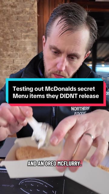 The creator attends an exclusive McDonald's event in Shoreditch, London, where they test and assemble various 'secret menu' food hacks, including a nugget-topped cheeseburger and a hash brown McFlurry sandwich. The video features a mix of event footage, assembly instructions, and taste tests, maintaining a high-energy, vlog-style narrative throughout.