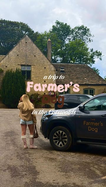 A vlog-style tour of The Farmer's Dog pub in the Cotswolds, showcasing the venue's interior, exterior, food offerings, and gift shop.