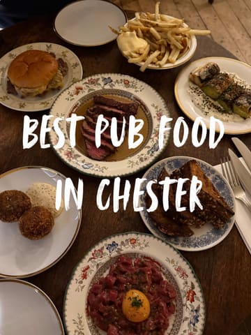 A montage video showcasing the interior, menu, and various dishes at The Jolly Gardeners pub in Chester. The video features close-ups of the food, including a cheeseburger, steak, and dessert, set to music with text overlays.