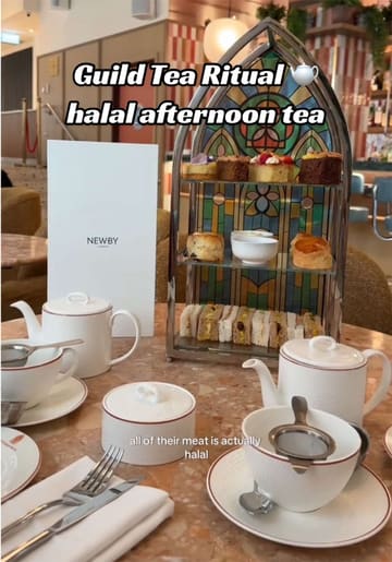 A review of the afternoon tea at The Derby London City Hotel, highlighting the 'Guild Tea Ritual', the quality of the sandwiches, and the hotel's halal-friendly options.