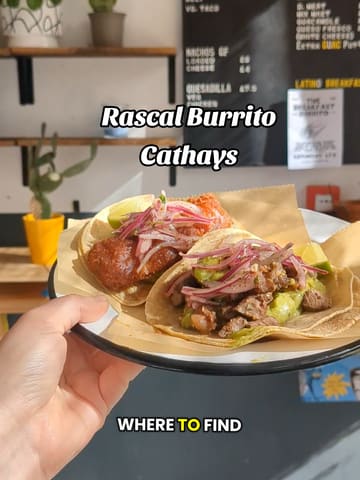 A short, first-person video showcasing authentic tacos at Rascal Burrito in Cathays, Cardiff, highlighting their menu and food offerings.