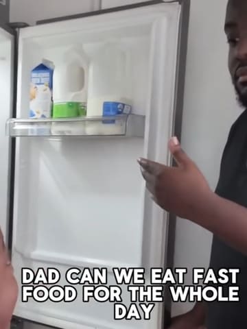 A father and son document their day-long fast food challenge, using a spinning wheel to decide where to eat for breakfast, lunch, and dinner. They visit Subway, Popeyes, and Greggs, sharing their reactions to the food and the experience.