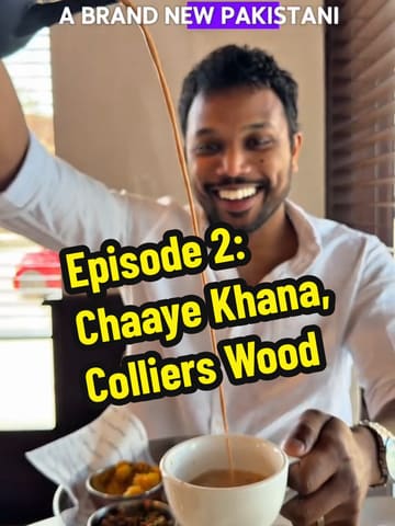 A creator uses a globe-spinning gimmick to introduce a new Pakistani cafe in South London, followed by a fast-paced review of various traditional breakfast and lunch dishes, including pani puri, keema, and masala fish.