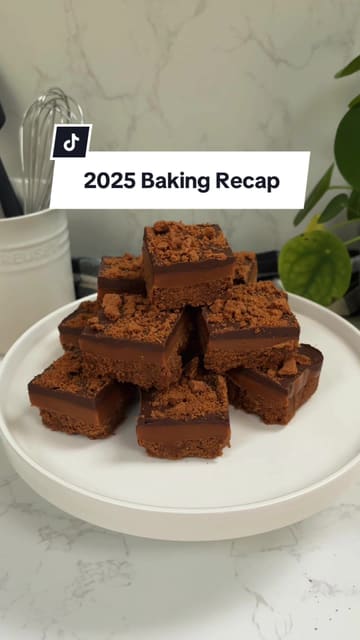 A fast-paced montage of various home-baked goods, including cookies, brownies, and cakes, set to music. The video serves as a recap of the creator's baking achievements over the year.