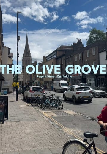 A personal vlog-style review of The Olive Grove in Cambridge, featuring a tour of the exterior and interior, a look at the menu, and a taste test of several Greek dishes including calamari, chicken thighs, and a pork gyros.