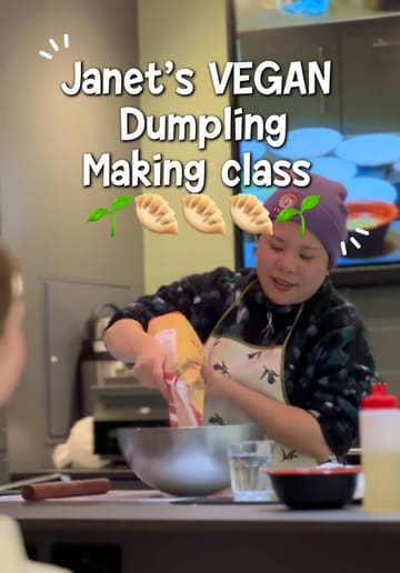 The video is a fast-paced, engaging vlog documenting a vegan dumpling-making workshop. It follows the creator through the experience, from arrival and snacking to the hands-on process of making chili oil, smashed cucumber salad, scallion pancakes, and dumplings. The video highlights the social atmosphere of the class and the final product, effectively promoting the event.