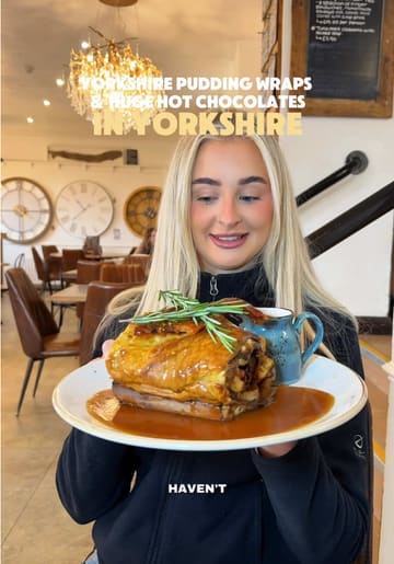 A vlog-style review of Stump Cross Caverns in the Yorkshire Dales, highlighting their Yorkshire pudding wraps, hot chocolates, and the prehistoric cave tour.