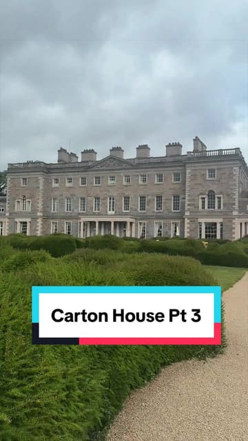 A vlog-style tour of the breakfast room and buffet at Carton House, showcasing the opulent dining room, the variety of breakfast options, and the surrounding gardens.