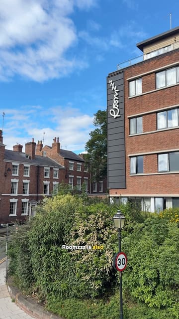 A couple documents their weekend stay at a dog-friendly aparthotel in Chester, highlighting the room amenities, the convenience of the kitchen, and the proximity to local attractions like the city walls and market.