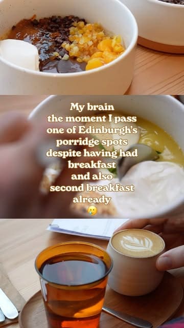 A montage of different porridge bowls from various Edinburgh cafes, presented as a listicle for autumn comfort food.